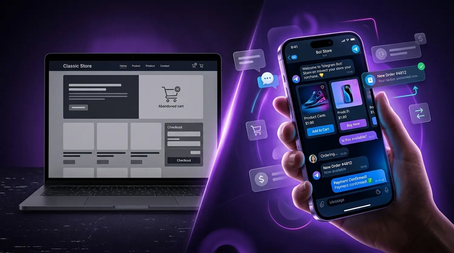 High-risk sellers on Telegram moving from traditional ecommerce to a more direct Telegram-based sales flow