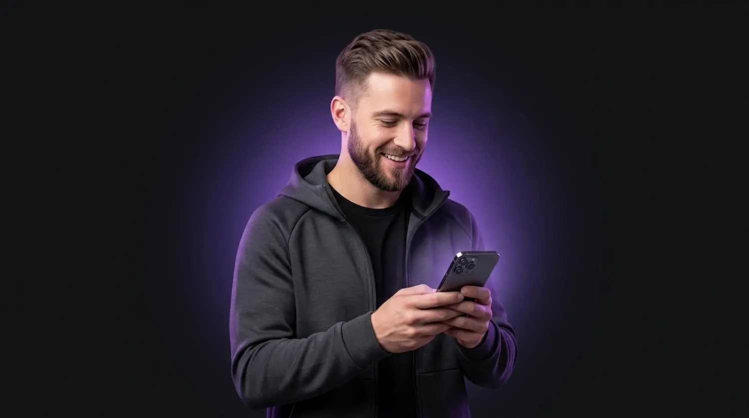 merchant checking Telegram order updates on a smartphone for automated order flow